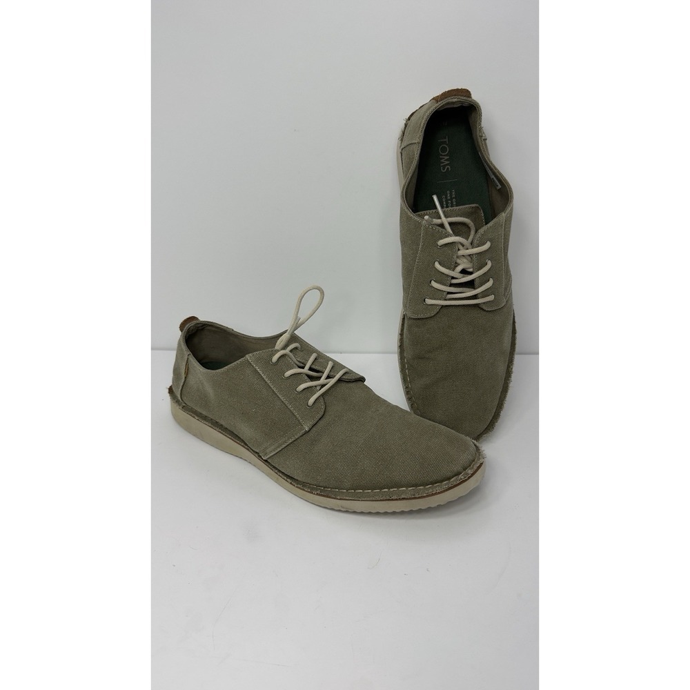 Toms Preston 10013253 Mens Size 13 Green Canvas Oxfords & Lace Ups Plain Toe